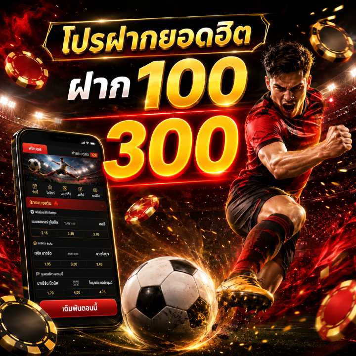 โปรฝากยอดฮิต ฝาก 100 รับ 300